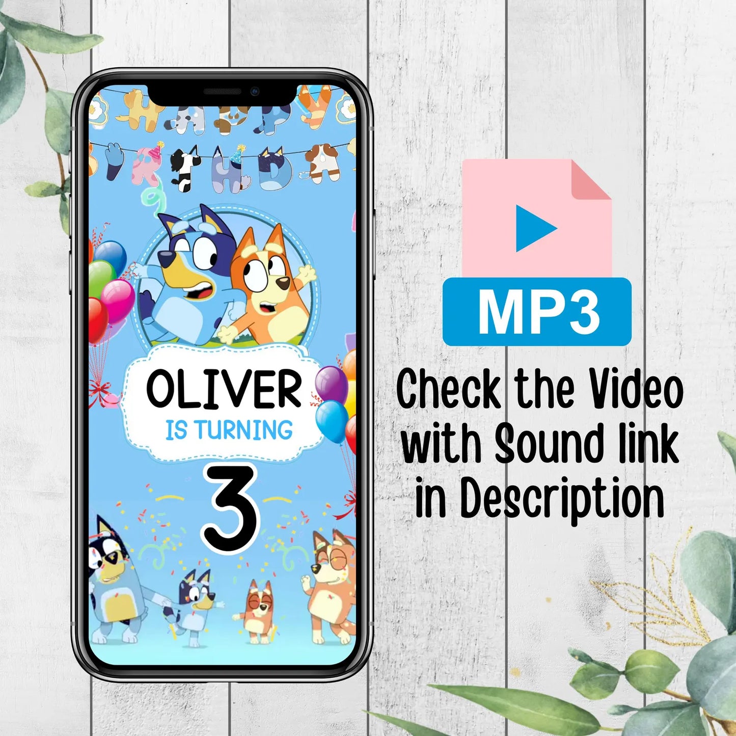 Bluey Birthday Invitation, Bluey Video Invitation, Bluey Invite, Bluey Animated Invite Video, Birthday Digital Video Invite, Canva Editable