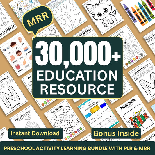 30000+ Educational Kids Resources Bundle, Kids Learning Bundle, DFY Digital Product Bundle, PLR Master Resell Rights, Classroom Activities , + BONUS 🎁🔥