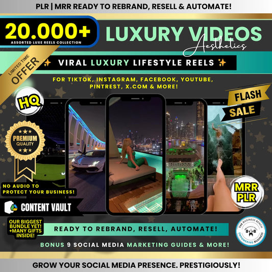20.000+ Luxury Rich Lifestyle Videos Reels, Cars, Yacht, Plane, Millionaire, TikTok, Instagram, YouTube, Digital Marketing, MRR, PLR + MANY BONUSES 🔥🔥( Ebook , Planners .. )